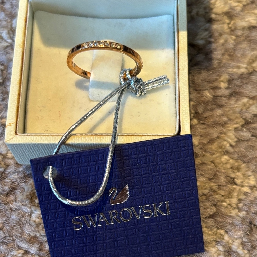 Swarovski Rose Gold Ring with Clear Crystals